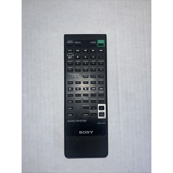 Sony RM-S375 OEM Original Audio System Replacement Remote Control Tested Black - Picture 1 of 2